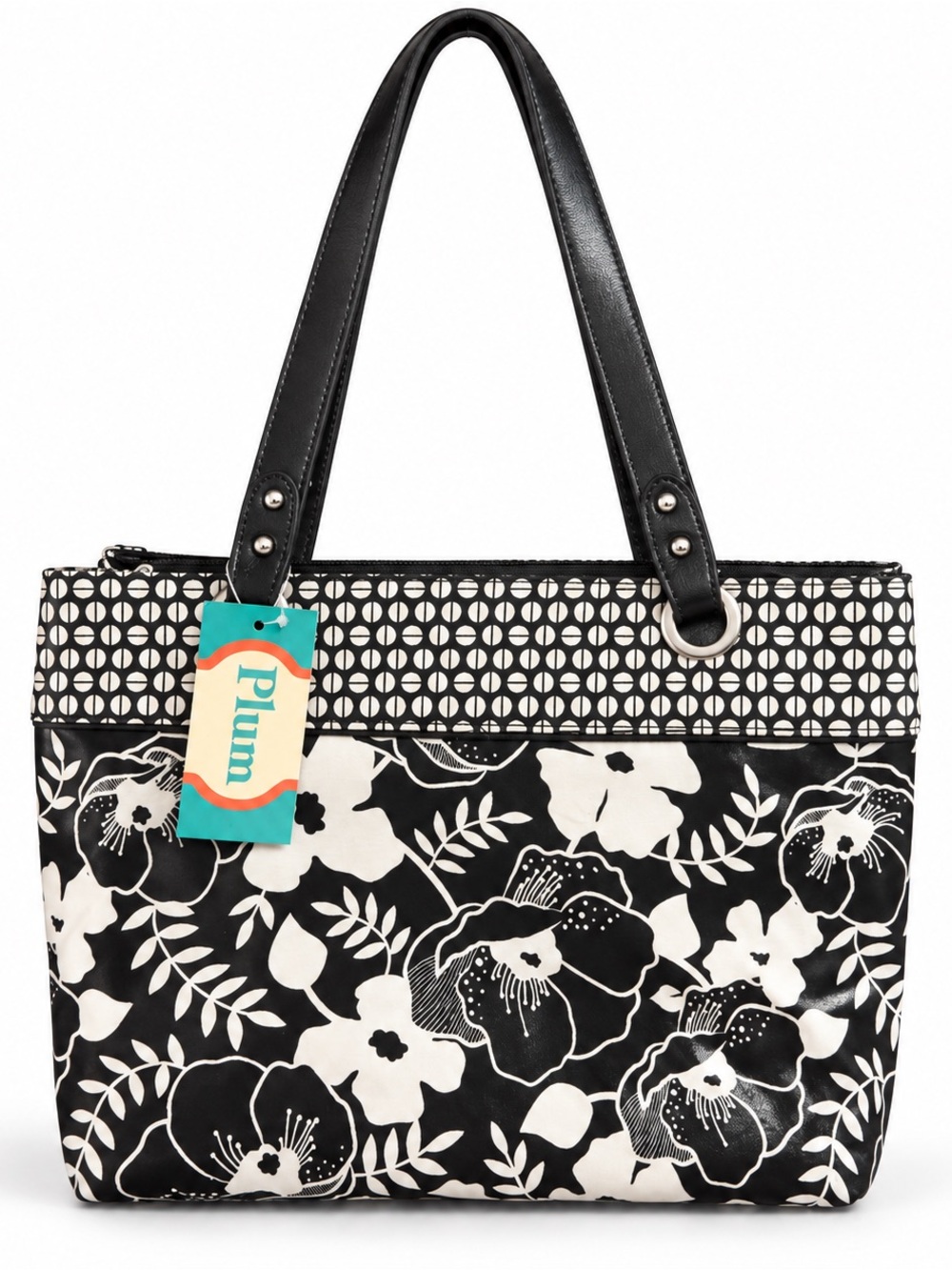 NWT Black and White Floral Tote Bag